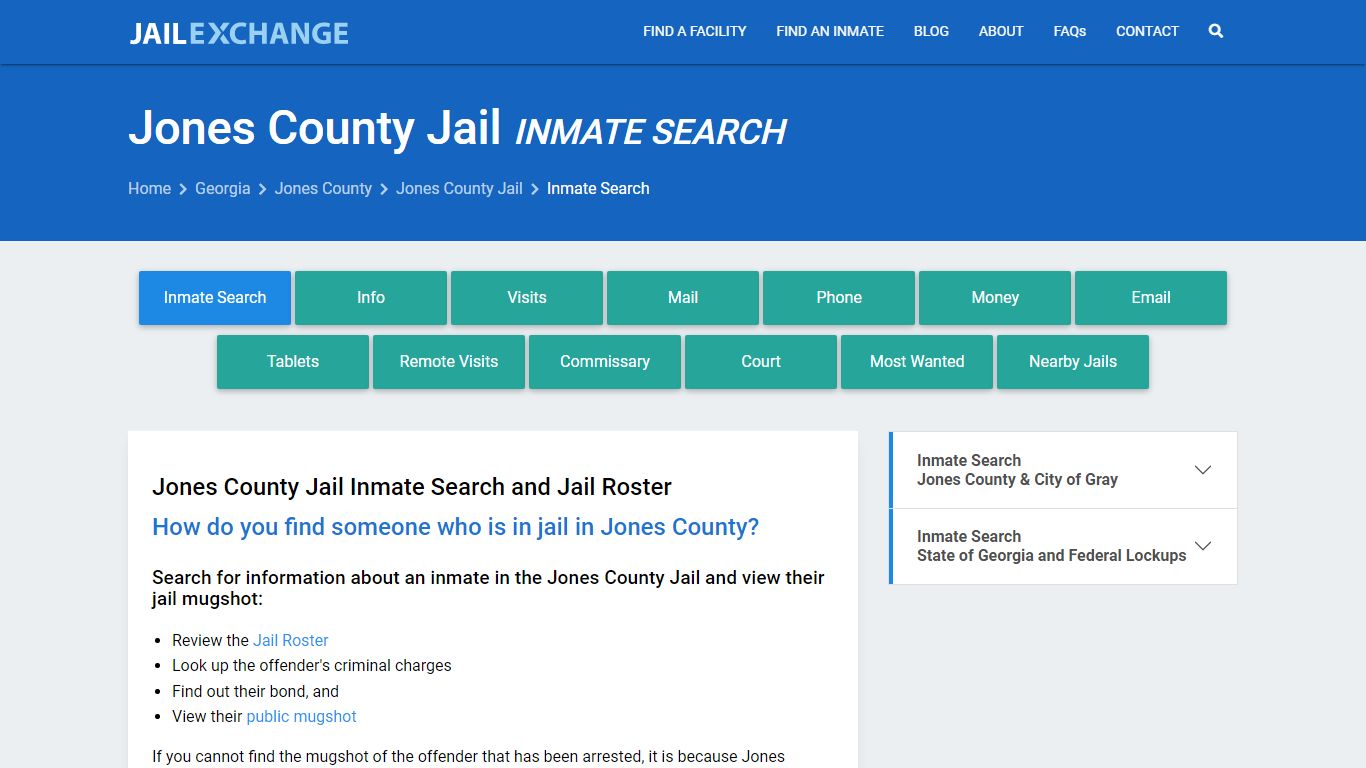 Inmate Search: Roster & Mugshots - Jones County Jail, GA